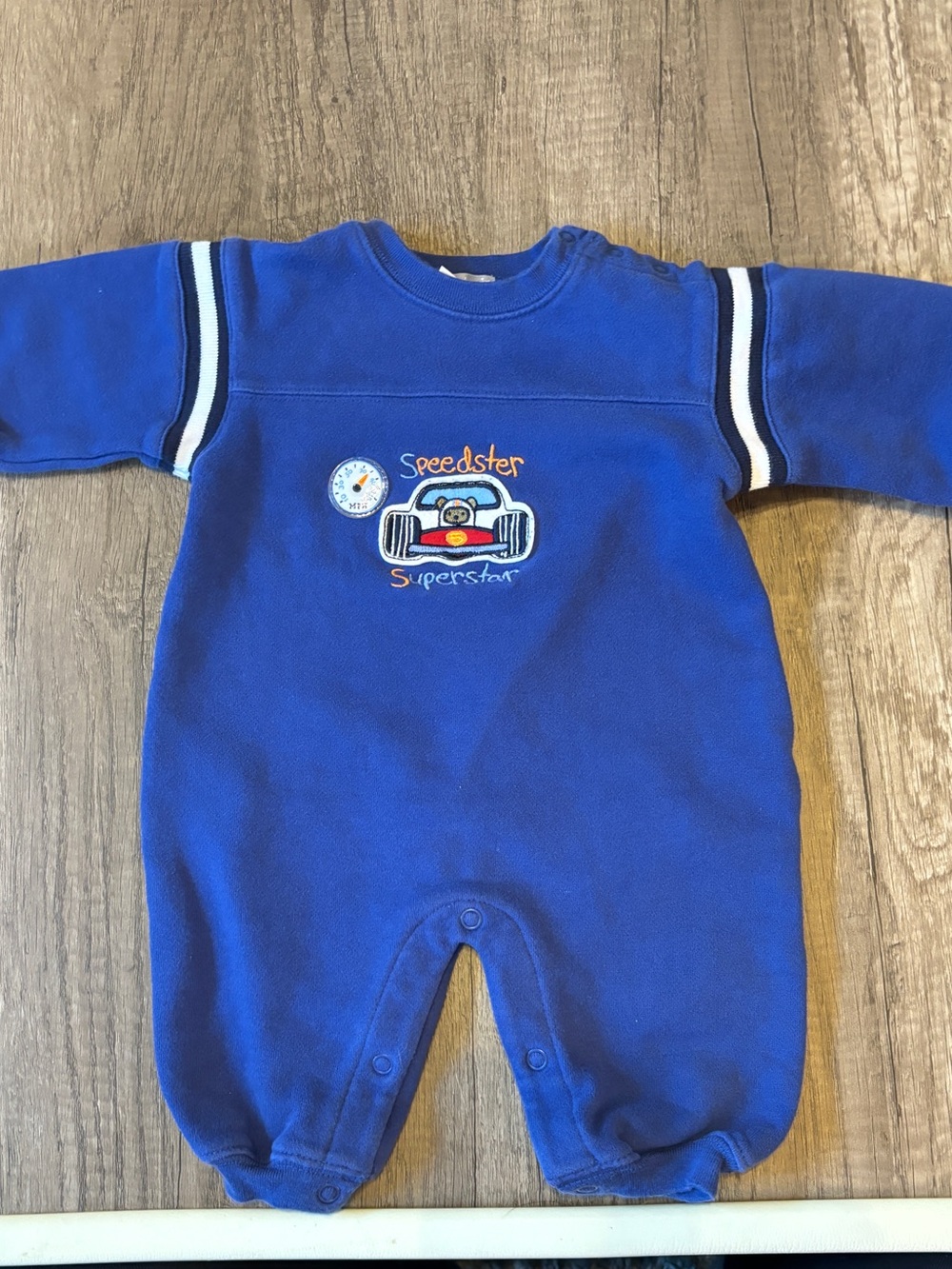 Vintage 90s 2000s Y2K Carters Baby Boy Sweatshirt Romper Cars Racing 6M